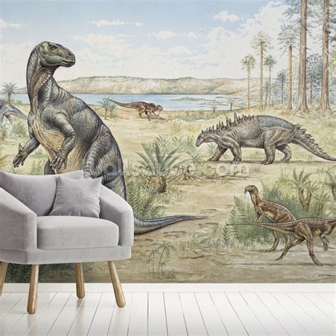 Lower Cretaceous Dinosaurs Wall Mural Wallsauce Usa