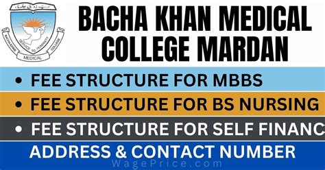 Bacha Khan Medical College Fee Structure 2025 for MBBS, BS Nursing ...