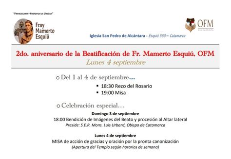 Celebraciones en el segundo aniversario de la beatificación del beato