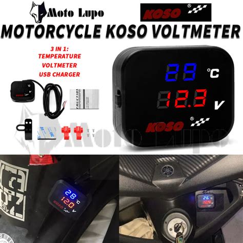 Moto Lupo Koso Voltmeter For Motorcycle Car In V Waterproof Usb