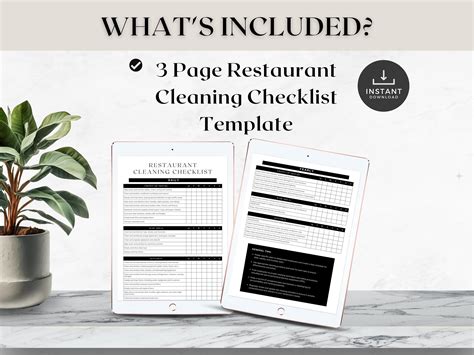 Restaurant Cleaning Checklist Edit Free With Canva Restaurant Management Boh Closing Checklist