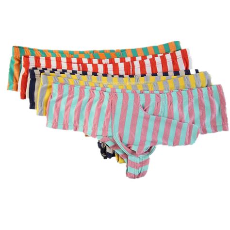 5pcs Lot Sexy Men Briefs Underwear Striped Elephant Trunk Briefs