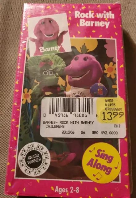 Barney Friends Rock With Barney Vhs Video Tape Sing Along Lyons