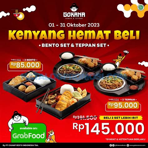 Promo Gokana Grabfood Kenyang Hemat Beli Bento Set And Teppan Set