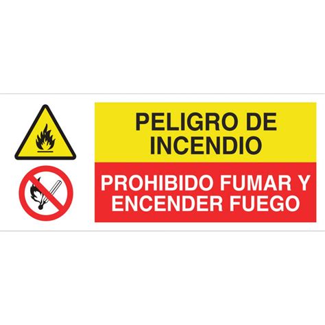 Se Al Combinada Peligro De Incendio Prohibido Fumar Y Encender Fuego