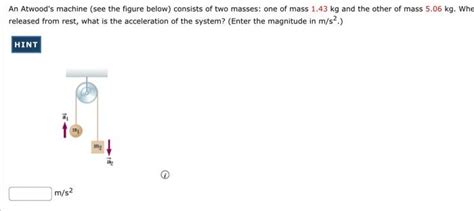 Solved An Atwood S Machine See The Figure Below Consists Chegg