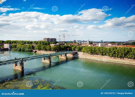 Toulouse Cityscape And The Garonne River In Summer Stock Photo Image