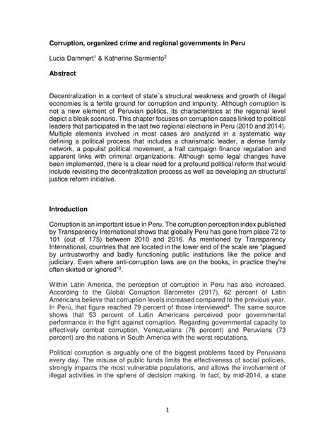 (PDF) Corruption, organized crime and regional governments in Peru