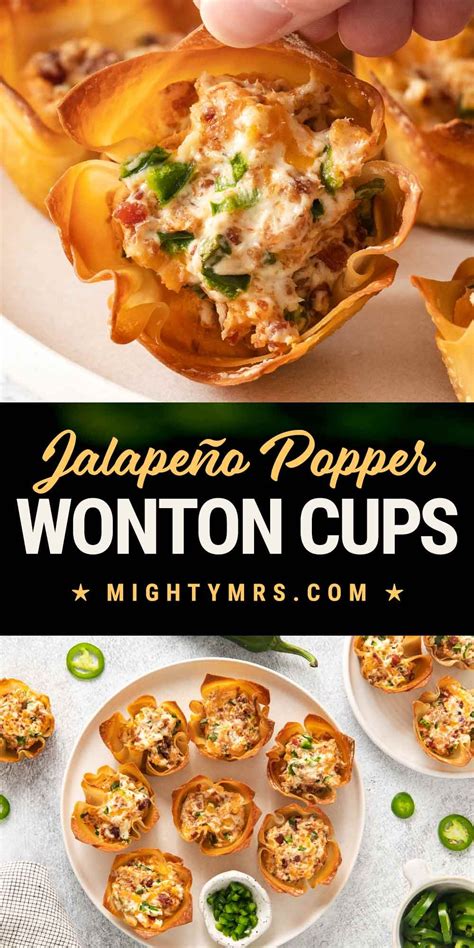 Jalapeño Popper Wonton Cups Mighty Mrs Super Easy Recipes Recipe