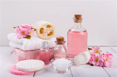 Premium Photo Pink Spa Setting