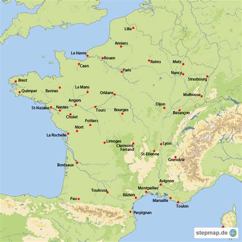 StepMap Frankreich Landkarte für Frankreich