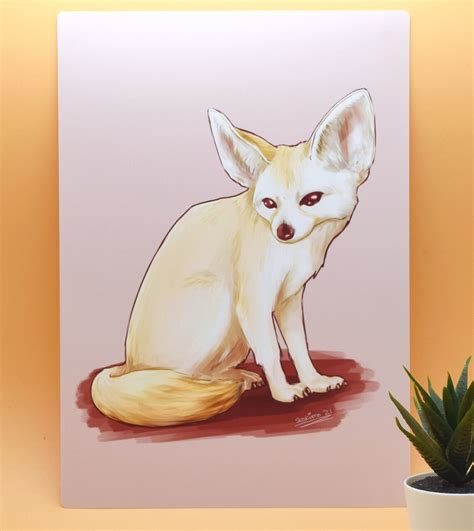 Fennec Fox Print 5x7inch And A4 Aesthetic Animal Art Wildlife Etsy