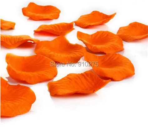 1000pcslot Orange Color Silk Rose Petals Artificial Flower Petals