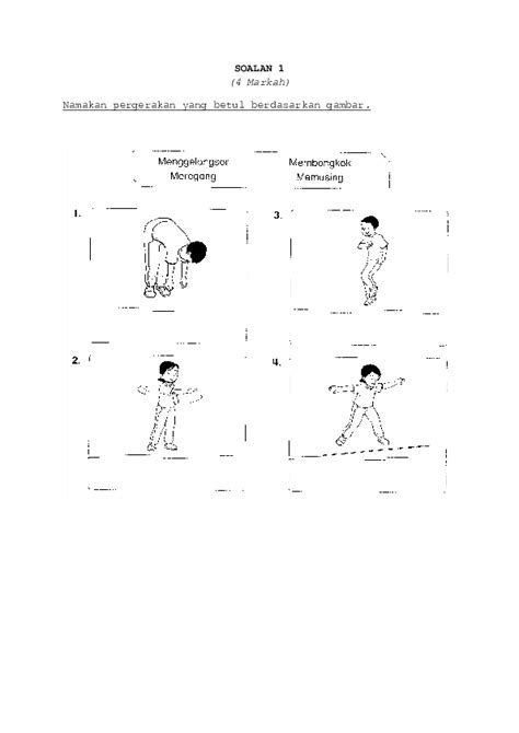 Latihan Pendidikan Jasmani Tahun 1 Soalan Pj Pksr 1 Tahun 1