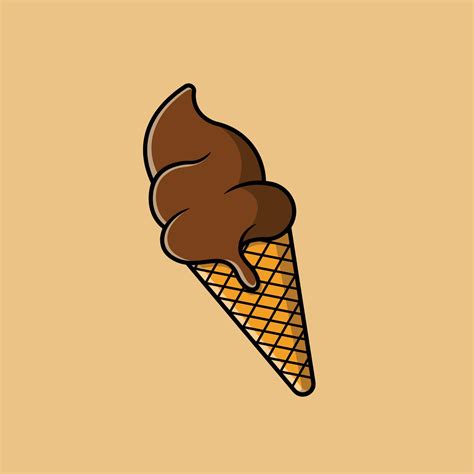 Ilustración De Icono De Vector De Dibujos Animados De Chocolate Helado