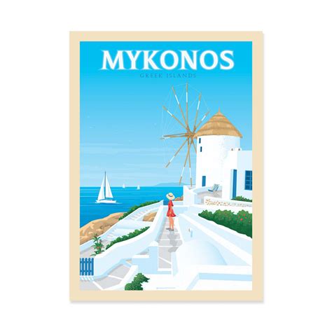 Affiche D Art Ville Mykonos Olahoop Travel Posters