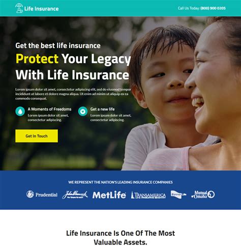 Life Insurance Responsive Landing Page Design Templates For Leads