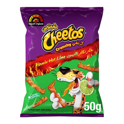 Cheetos Flamin Hot Crunchy Lime Spicy And Crunchy G Online At Best Price Lulu Uae