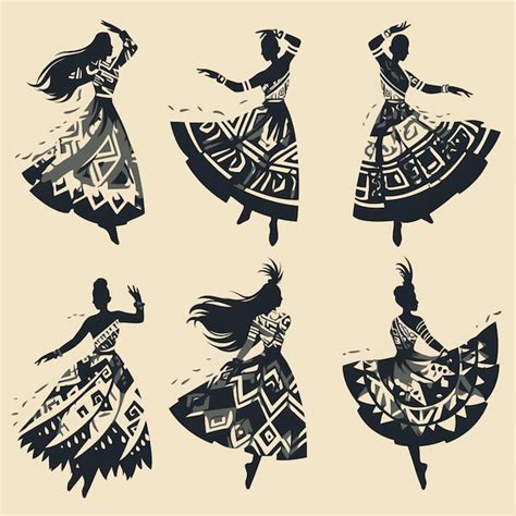 Filipino Pangalay dance patterns with graceful movements | Premium AI-generated vector