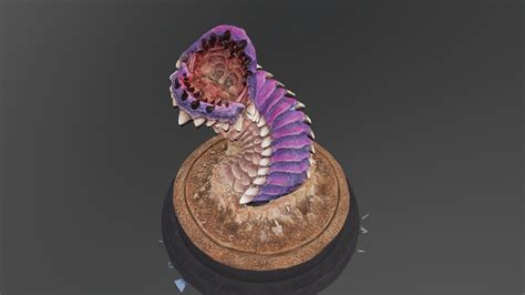 giant purple worm  model  steept ddd sketchfab