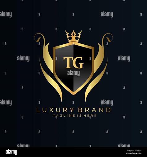 Tg Letter Initial With Royal Template Elegant With Crown Logo Vector