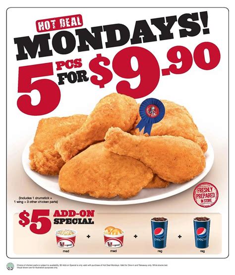 KFC Hot Deal Mondays: 5 Piece Chicken For $9.90 Only | Great Deals ...