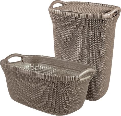 Curver Knit Wasmand Met Deksel L Wasmand L Harvest Brown Bol