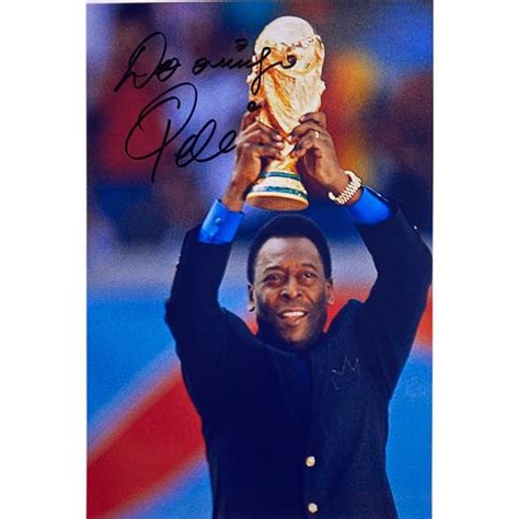 Autograph Signed Football Pele Photo