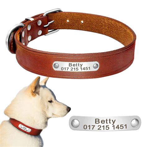 Collar De Piel Aut Ntica Personalizado Para Perro Collar Ajustable Con