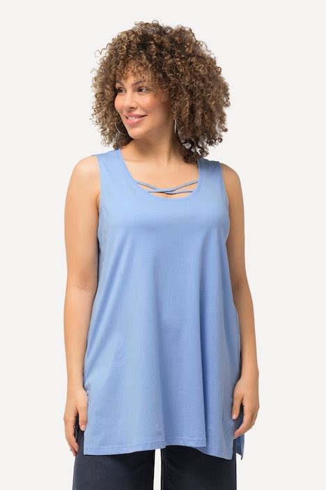 Strap Accent Scoop Neck Cotton Tank Knit Tunic Tank Tops Knit Tops