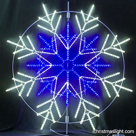 White and blue color big snowflake lights | iChristmasLight