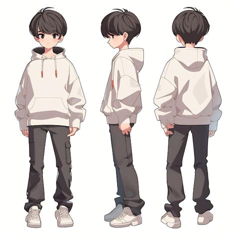 Premium AI Image | Trendy Anime Boy Character Turnaround Concept Art ...