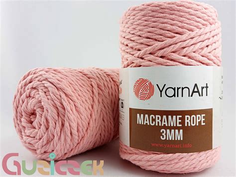 Sznurek YarnArt macrame rope 3mm 767 łosoś Pasmanteria Guziczek