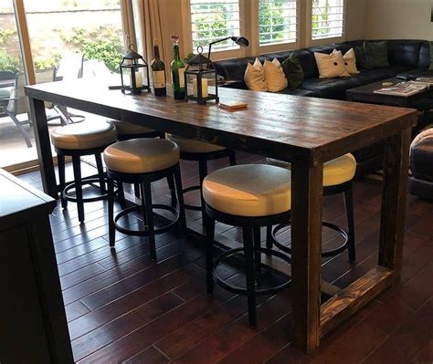 Reclaimed Wood Bar Table In Espresso Restaurant Counter Etsy Wood