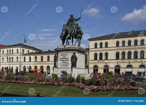 Reiterdenkmal Monument Of Ludwig I Of Bavaria At Odeonsplatz In