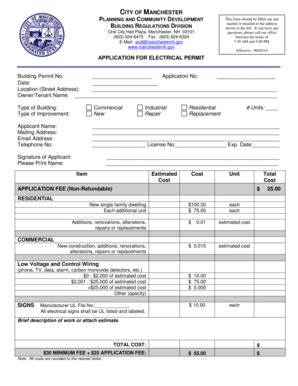 Fillable Online Manchesternh BUILDING REGULATIONS DIVISION