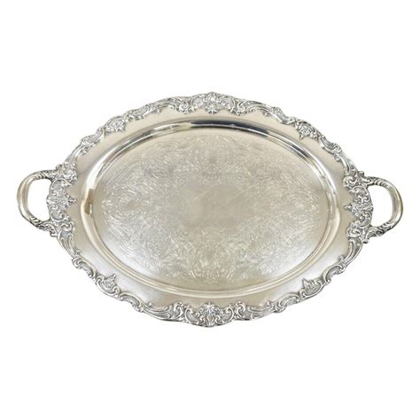 Reed And Barton Silver Plated Oval Twin Handle Large Serving