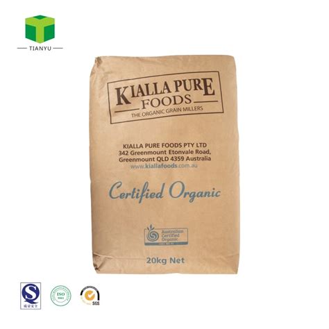 Kg Logo Print Ply Kraft Paper Laminated Pp Woven Valve Cement Bag