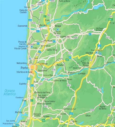 Porto area road map - Ontheworldmap.com