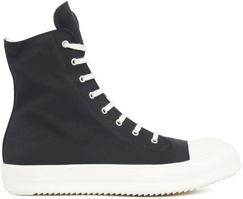 Rick Owens Drkshdw Fogachine Cotton Nylon Faille High Top Black