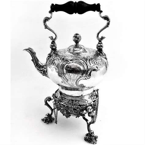 Antique George Ii Georgian Silver Kettle On Stand London 1745 Teapot For Sale At 1stdibs