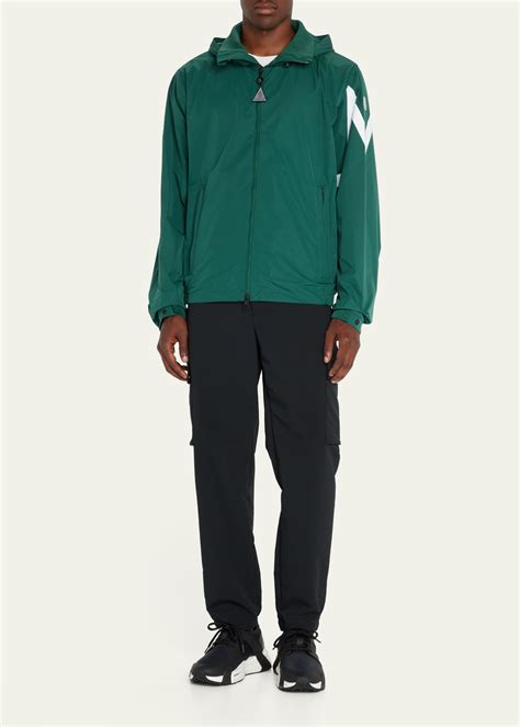 Moncler Men's Wind-Resistant Logo Jacket - Bergdorf Goodman