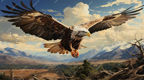 Premium AI Image | eagle flying on the mountain