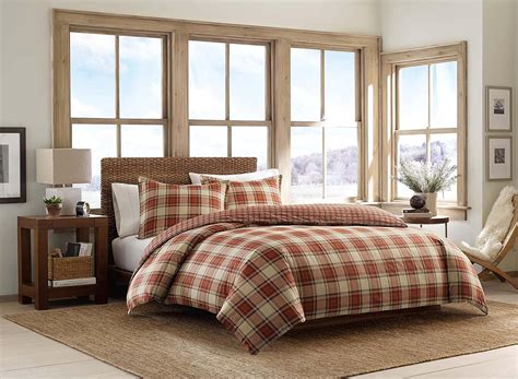 Eddie Bauer 202751 Edgewood Plaid Duvet Cover Set Fullqueen Red Amazonca Home