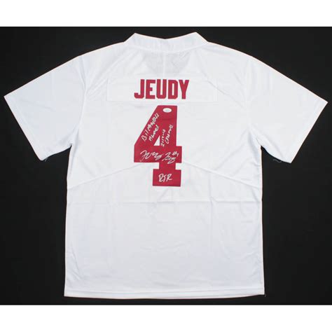 Jerry Jeudy Signed Alabama Crimson Tide Jersey Inscribed "Biletnikoff ...