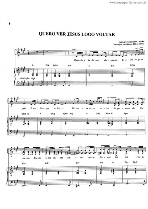 Super Partituras Quero Ver Jesus Logo Voltar Grupo Integração