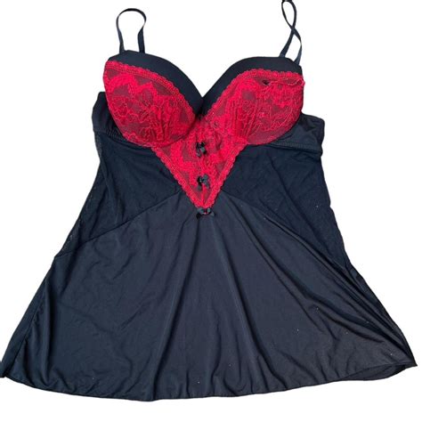 Gothic Mesh Red And Black Lingerie Slip Depop