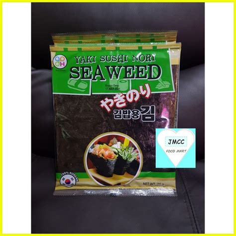 Hana Korea Yaki Sushi Nori Seaweed G Sheets Seaweeds Wrapper