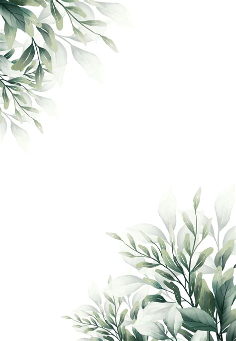 Watercolor Leaf Frame Png