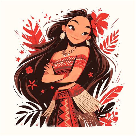 Premium Vector | Palauan Woman in Traditional Palauan Dress as a Hostess